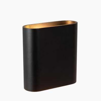 Czarny kinkiet elewacyjny Atila LED wykonany z metalu