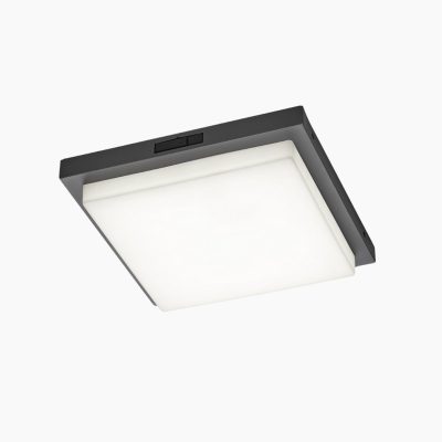Antracytowy plafon zewnętrzny Bermejo LED
