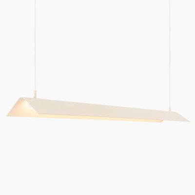 Kremowa lampa wisząca z podłużnym kloszem Elva