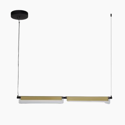 Szklana lampa wisząca Roca LED na czarnym stelażu