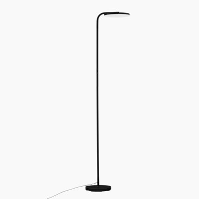 Czarna lampa podłogowa Buena z okrągłym kloszem