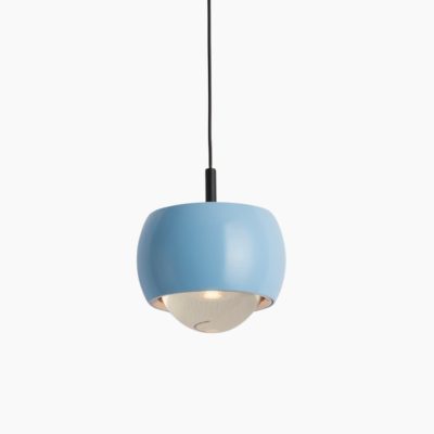 Niebieska lampa wisząca Lima LED wykonana z metalu