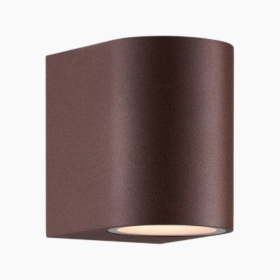 Metalowa lampa elewacyjna Dion w rdzawym kolorze