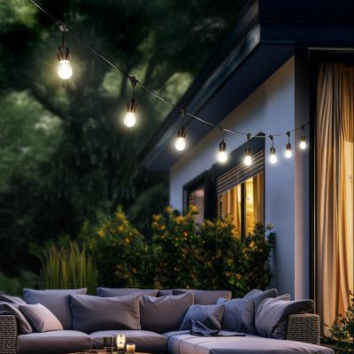 Zewnętrzna girlanda Chain w czarnym kolorze 6,5m