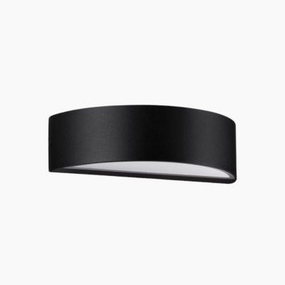 Półokrągły kinkiet elewacyjny Bagua w czarnym kolorze