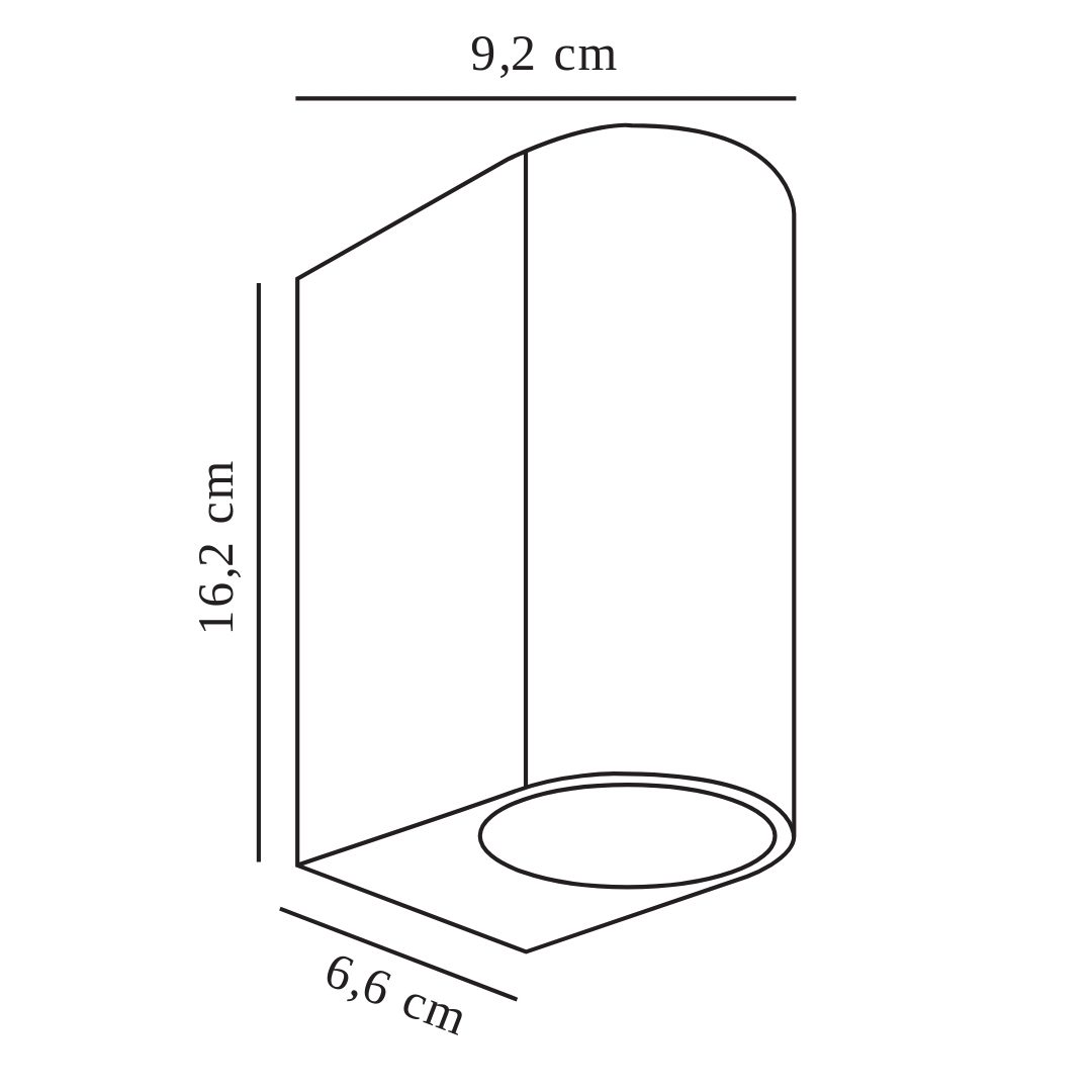 Prosty kinkiet elewacyjny Dion w klasycznym kolorze