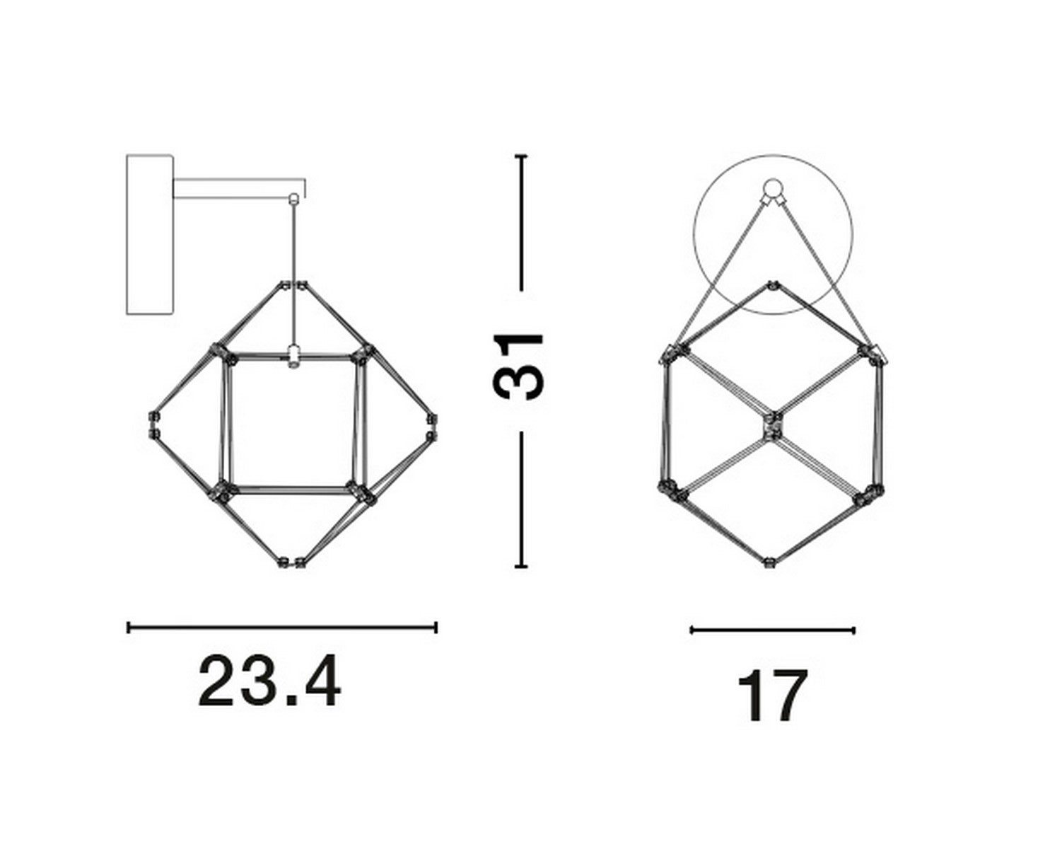 Elegancka lampa ścienna Asis LED w czarnym kolorze