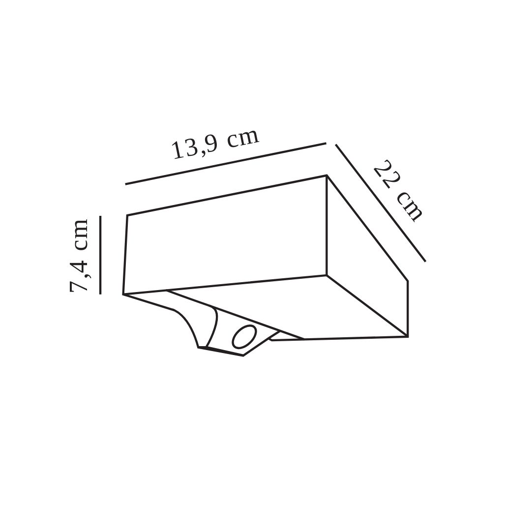 Czarny kinkiet elewacyjny Monay B wykonany z metalu
