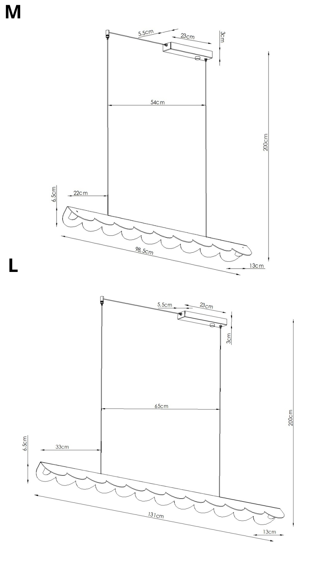 Wisząca lampa z falowanym kloszem Biscuit - burgundowa