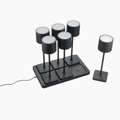 Zestaw 6x lampa zewnętrzna Fernandez ze stacją ładującą