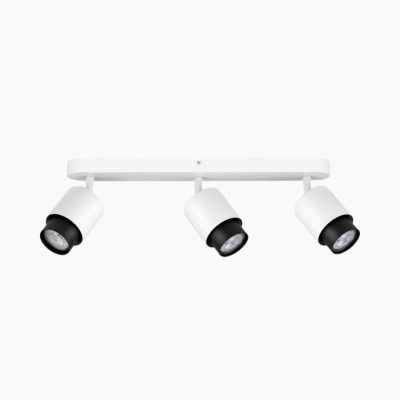 Potrójna lampa sufitowa Yapacani 3 na białym stelażu