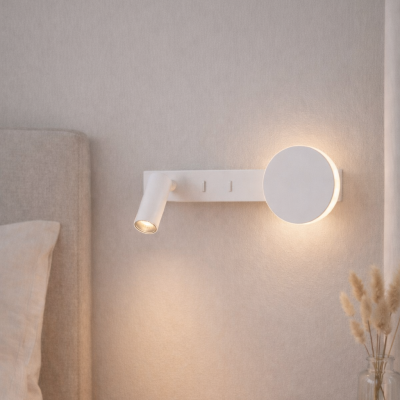 Biały kinkiet ścienny Parotani LED do czytania