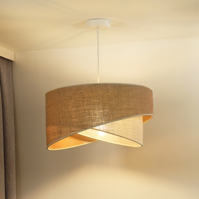 Jutowa lampa wisząca Yute Cello na okrągłej podsufitce