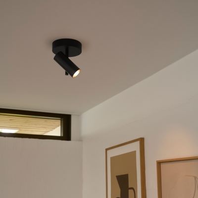 Czarny reflektor sufitowy Jerome wykonany z metalu