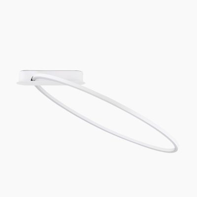 Biała lampa sufitowa na podłużnej podsufitce Comarapa