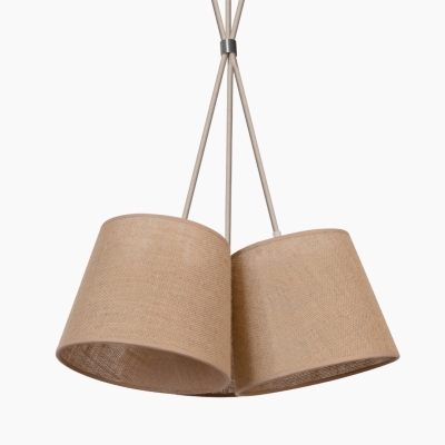 Jutowa lampa wisząca Rossa 3 - trzy abażury