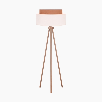 Lampa podłogowa Boho z podwójnym abażurem