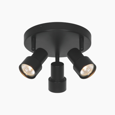 Regulowana lampa sufitowa Boston 3 w czarnym kolorze