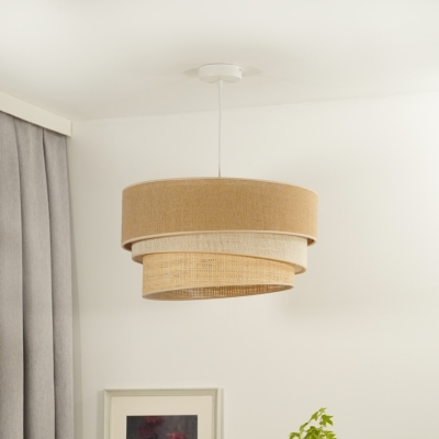 Naturalna lampa wisząca Yute Trio z potrójnym abażurem