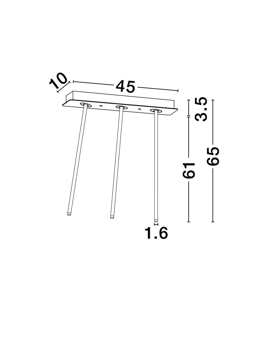 Potrójna lampa sufitowa Arani 3 LED na listwie
