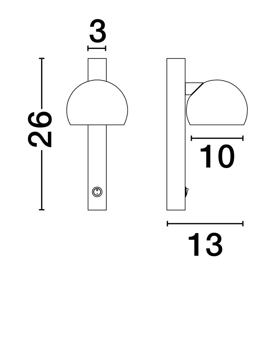 Nowoczesny kinkiet ścienny Frontera LED z włącznikiem