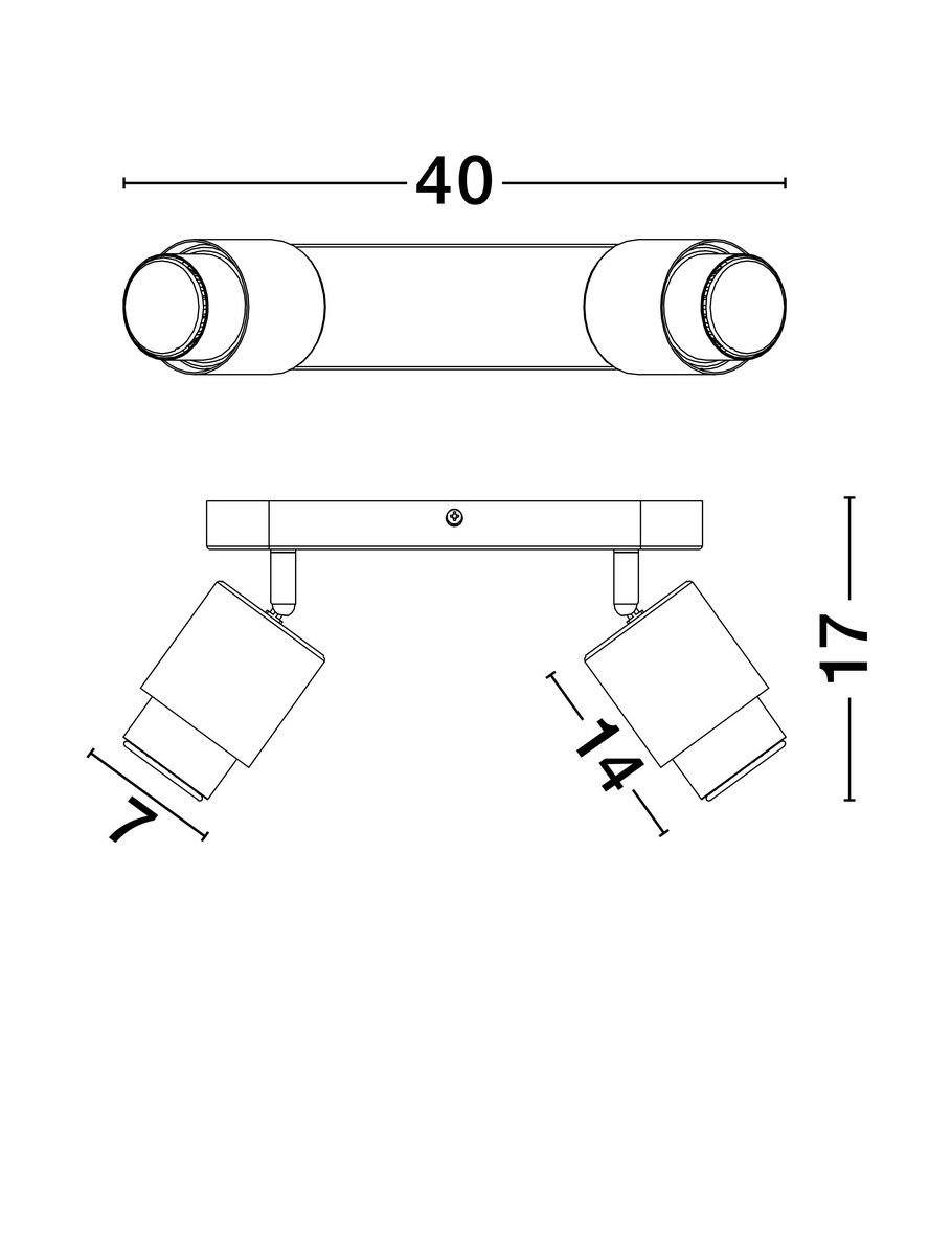 Nowoczesna lampa sufitowa Yapacani 2 na listwie