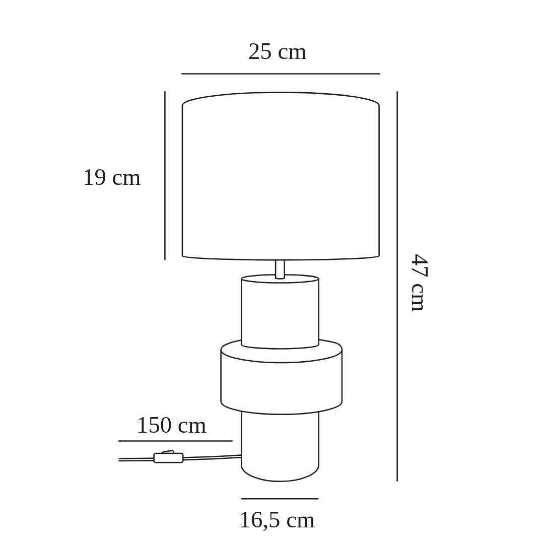 Jasna lampa stołowa Dugan na ceramicznej podstawie