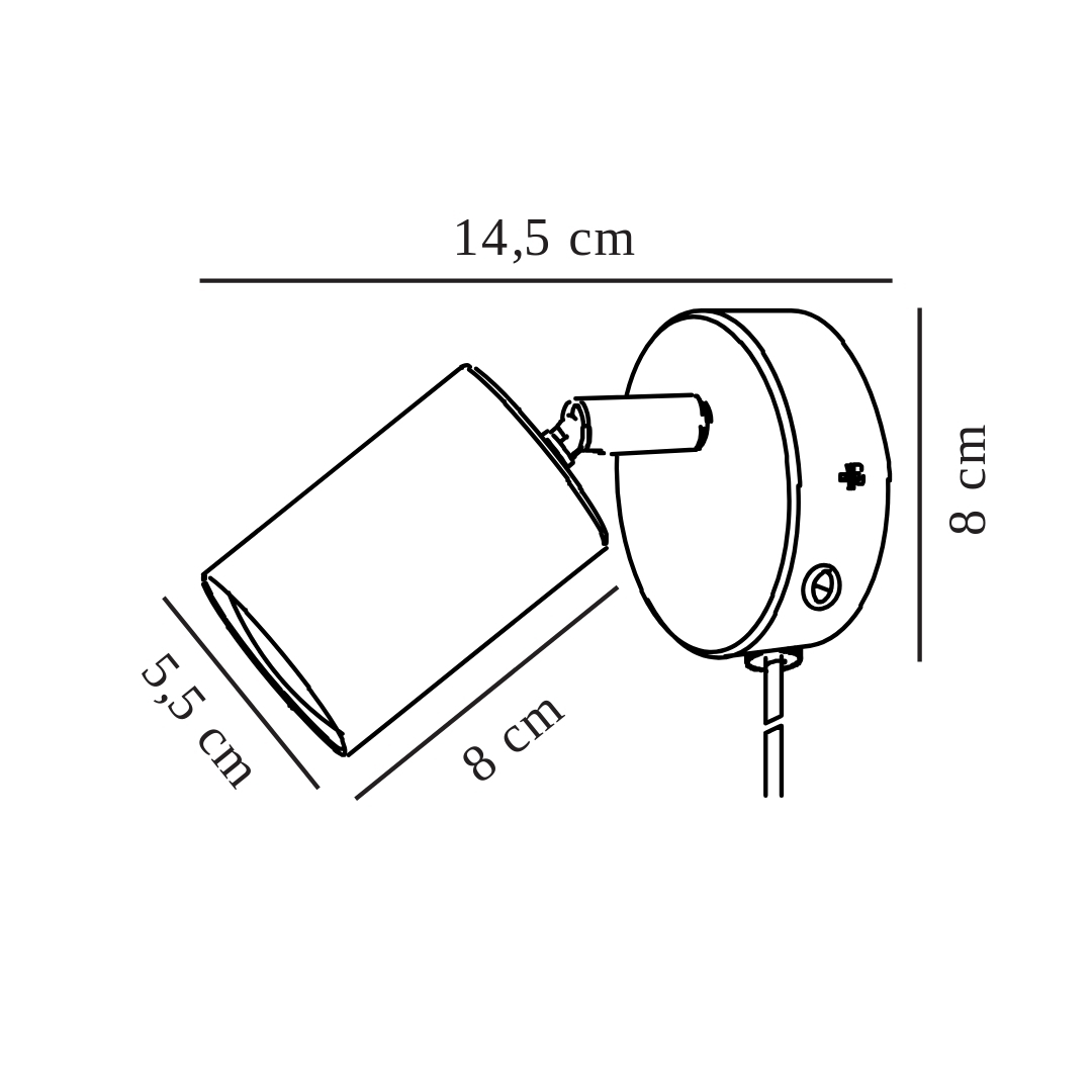 Chromowany kinkiet ścienny Explore z regulowanym kloszem
