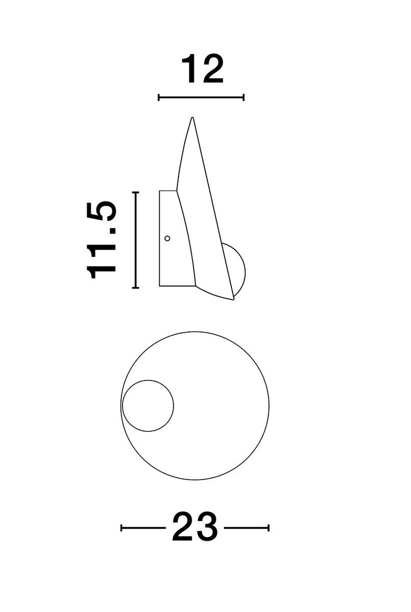 Unikatowy kinkiet ścienny Carde z białym kloszem
