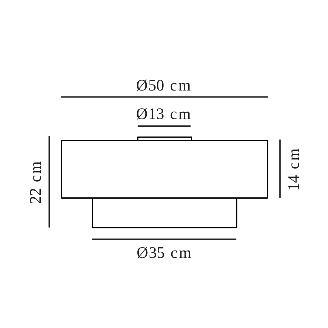 Tkaninowy plafon sufitowy Malodin - podwójny abażur