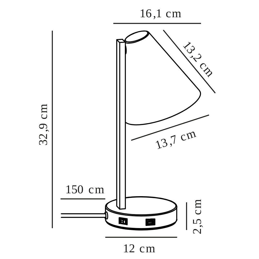 Biała lampa stołowa Wilmer z włącznikiem