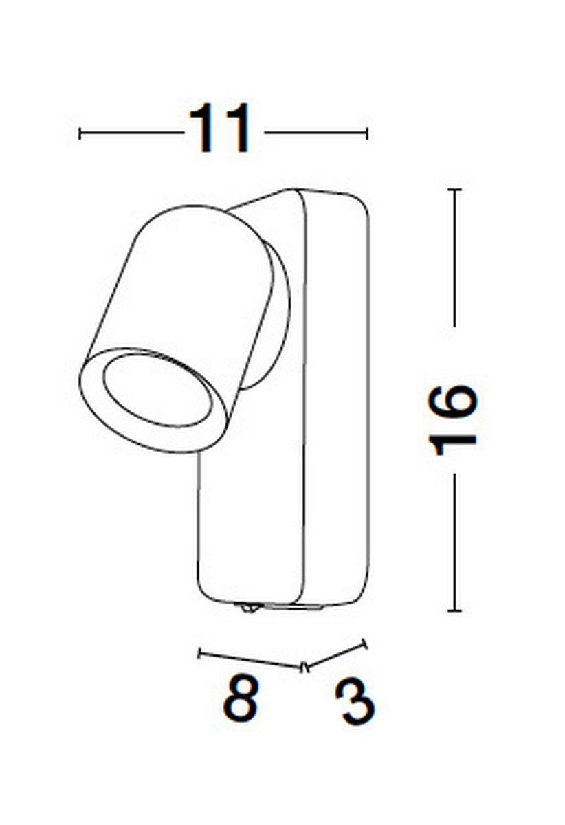 Metalowy kinkiet ścienny Tagua z regulowanym kloszem