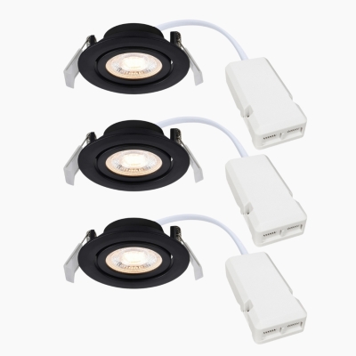 Zestaw 3 x oczko podtynkowe Monolo w czarnym kolorze