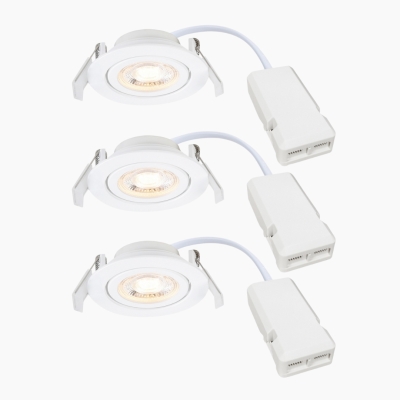 Zestaw 3 x oczko podtynkowe Monolo w białym kolorze