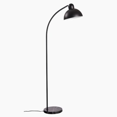 Czarna lampa podłogowa Eric na marmurowej podstawie