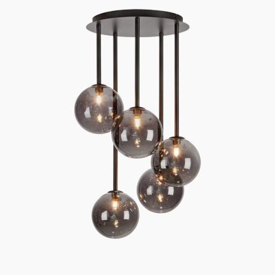 Metalowa lampa sufitowa Universe 5 w czarnym kolorze