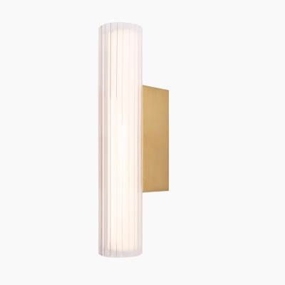 Elegancki kinkiet ścienny Fayette IP44 z ryflowanym kloszem