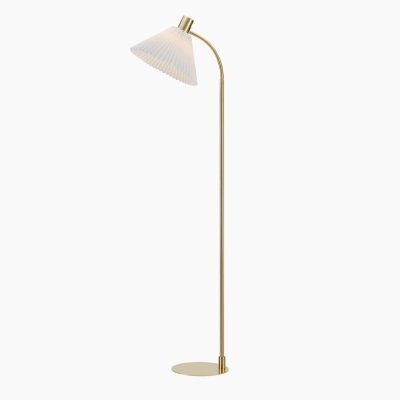 Mosiężna lampa podłogowa Mira na okrągłej podstawie