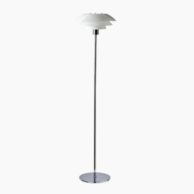Chromowana lampa podłogowa DL do salonu