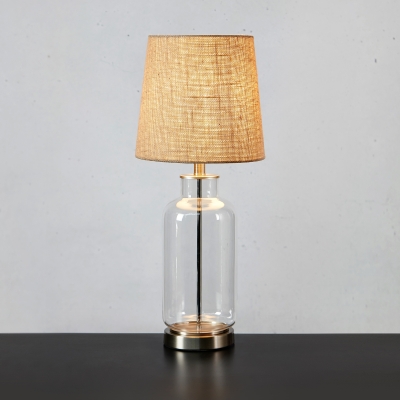 Lampa stołowa Costero na transparentnej podstawie