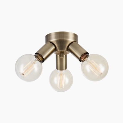 Prosta lampa sufitowa Mazzo 3 w mosiężnym kolorze