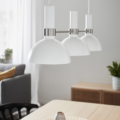 Biała lampa wisząca Larry 3 na listwie