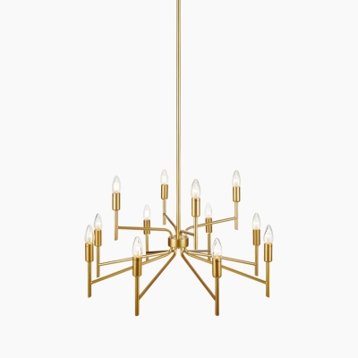 Złota lampa świecznikowa Regent 12 na okrągłej podsufitce