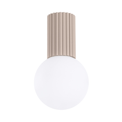 Przysufitowa lampa w kolorze taupe Globia IP44 - ryflowana stopka