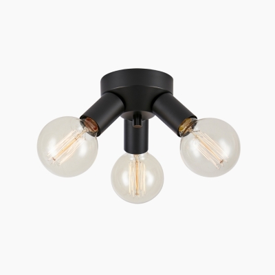 Potrójna lampa sufitowa Mazzo 3 w czarnym kolorze