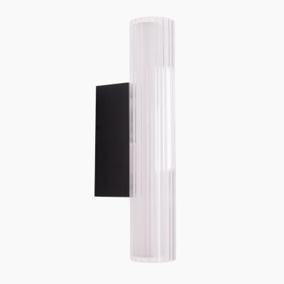 Szklany kinkiet ścienny Fayette LED na czarnym stelażu