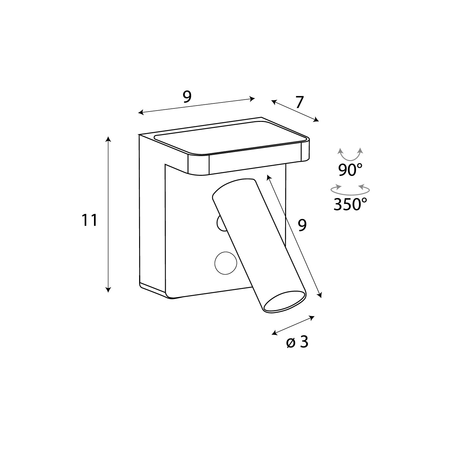 Kinkiet ścienny Lofer LED z ładowarką indukcyjną