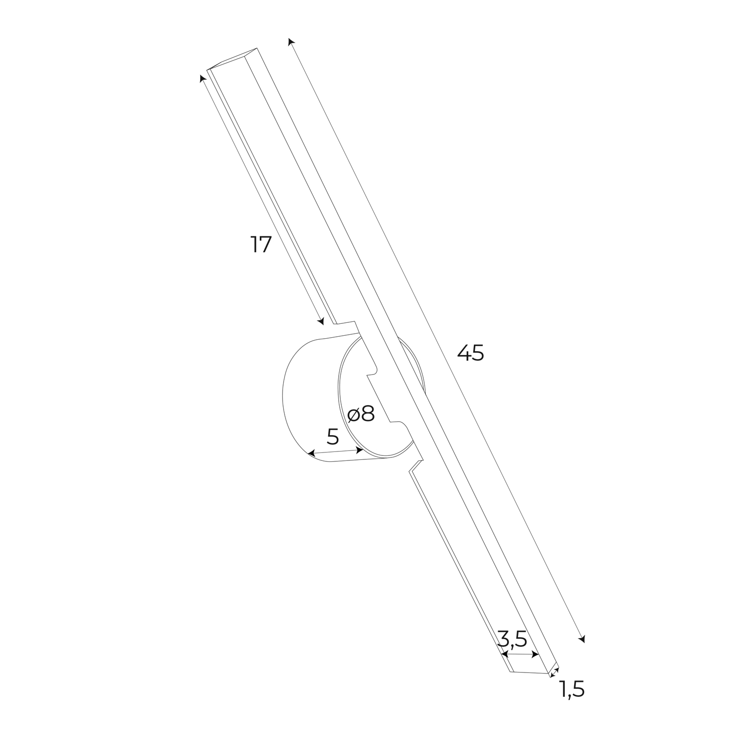 Złoty kinkiet ścienny Merano B wykonany z metalu