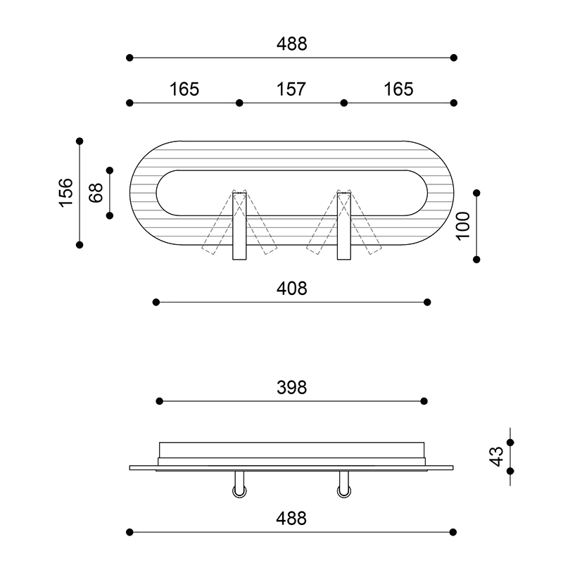 Biała lampa ścienna z dwoma reflektorami RIFLO W D
