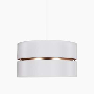 Biała lampa wisząca Duo z abażurem